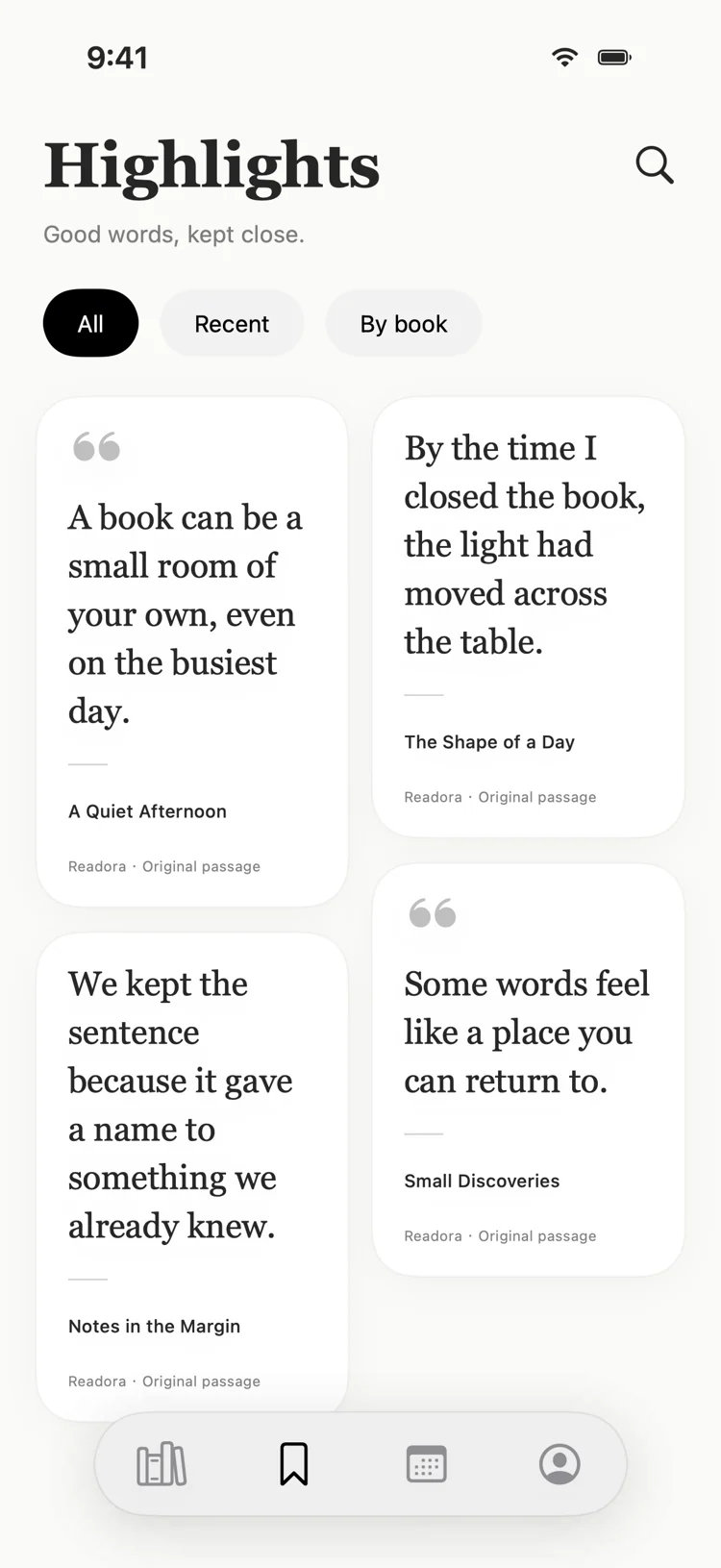 Highlights preview with original sample passages